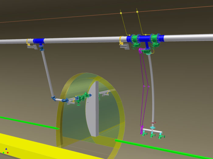 Fire extinguishing plant, railway tunnel